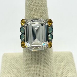 Sorrelli Crystal Emerald Cut Band Ring